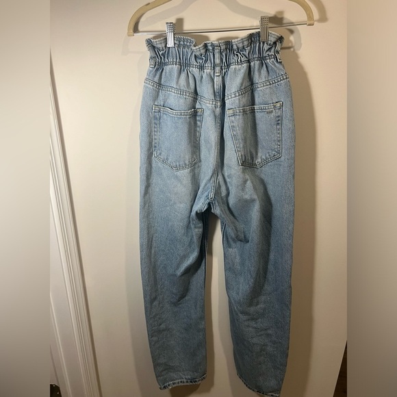 Zara High Rise Paper Bag Waist Jeans - Picture 7 of 11